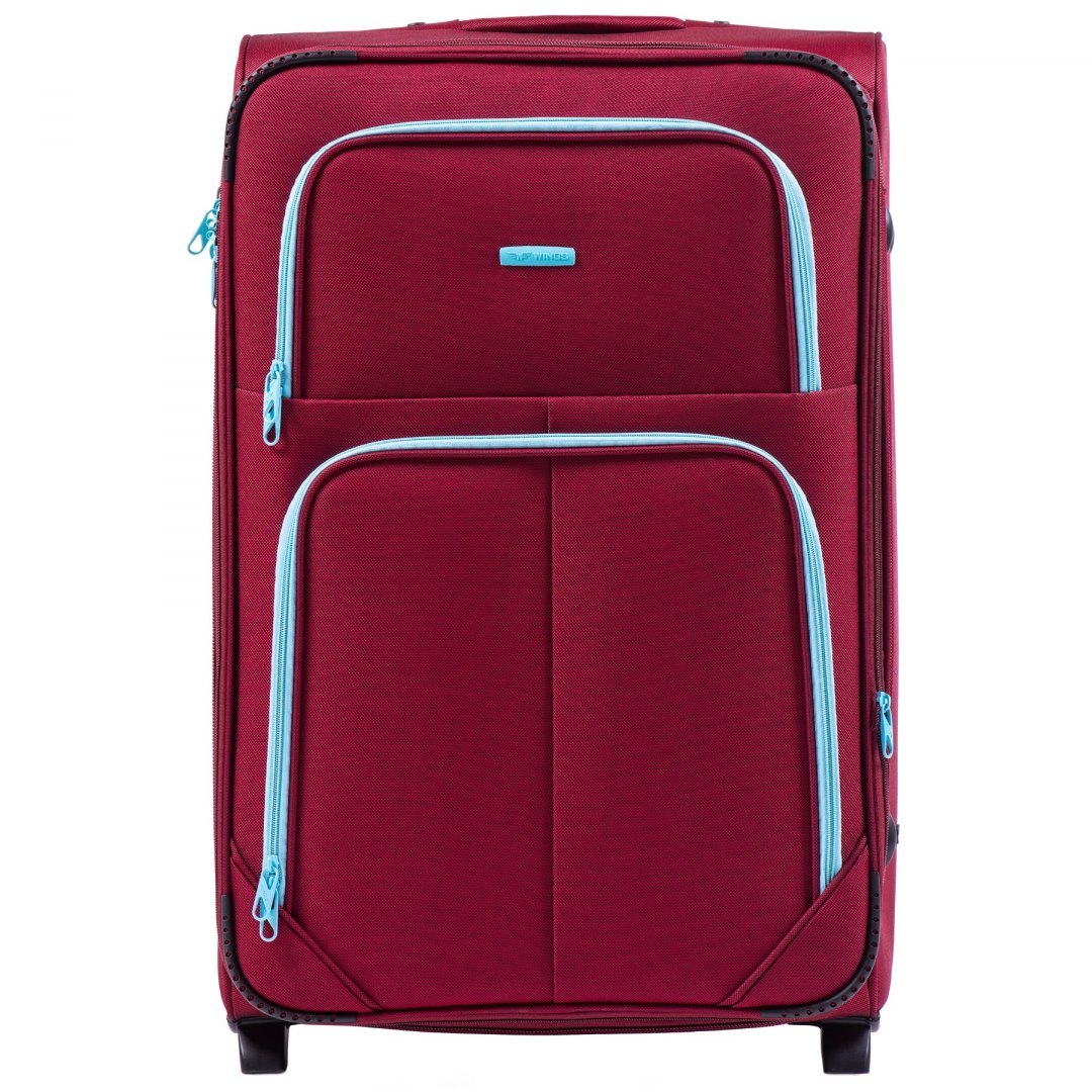 Комплект чемоданов из Ткани на 2 колесиках WINGS 214-2 SET RED - 5