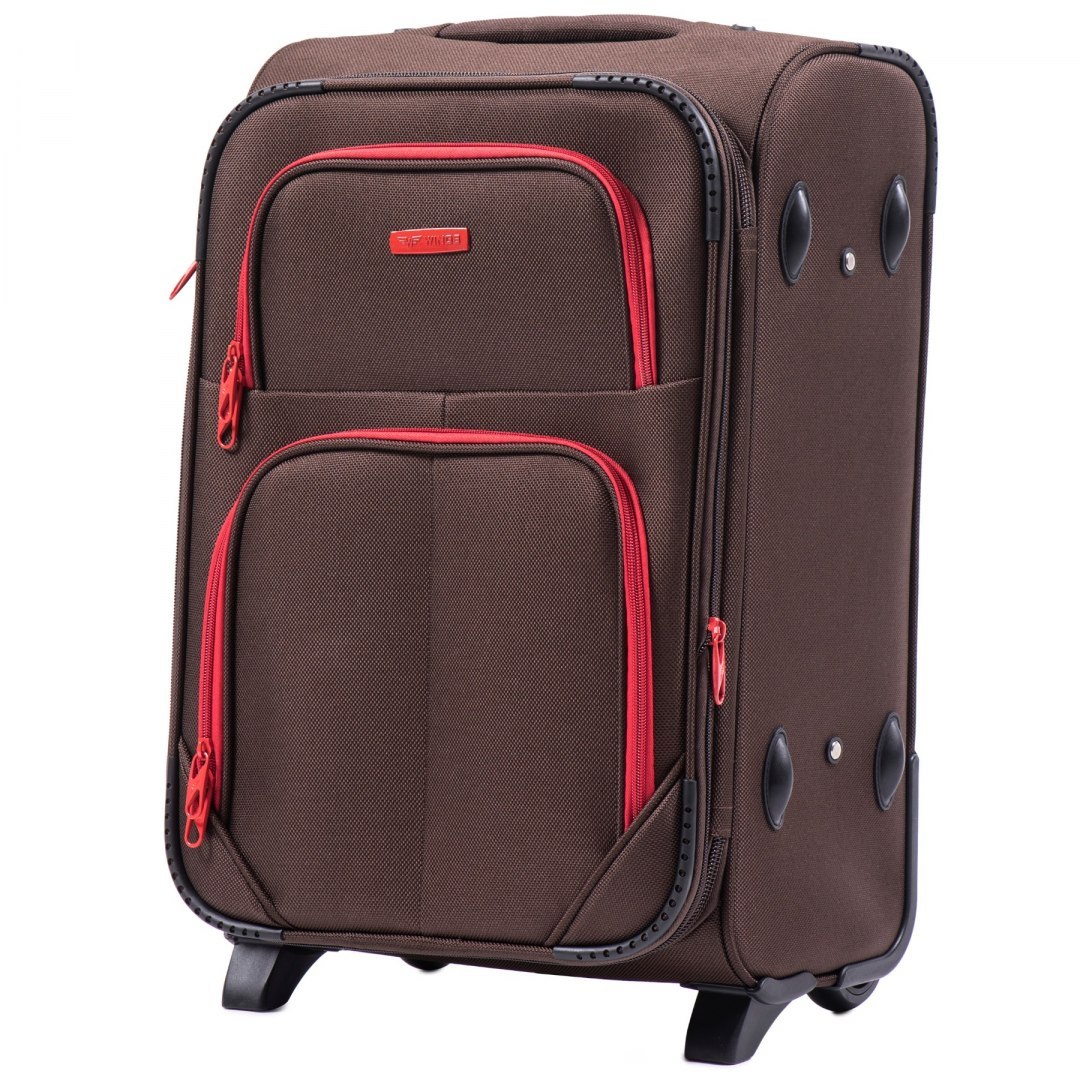 Маленький тканевый чемодан на 2 колесах WINGS 214-2 S COFFE - 4