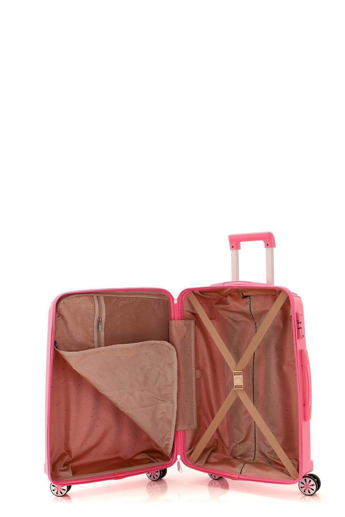 Средний чемодан из полипропилена MCS V305 M PINK! Для 18 кг! - 2