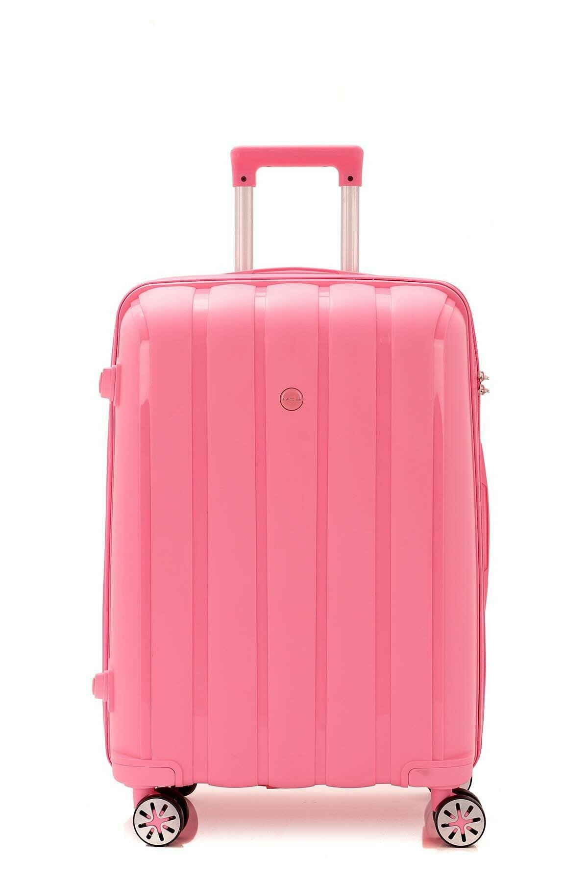 Маленький чемодан для ручьной клади из полипропилена MCS V305 S PINK! Для 8-10 кг!
