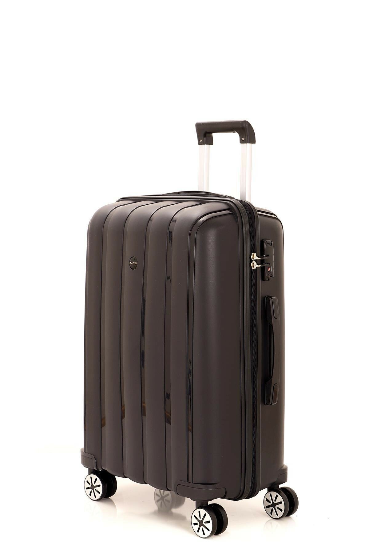 Средний чемодан из полипропилена MCS V305 M BLACK! Для 18 кг! - 6