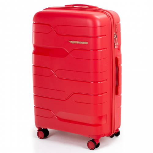 Комплект чемоданов из ПОЛИПРОПИЛЕНА! ПОЛЬСКИЕ Ударостойкиe ! SET WINGS PP-08 RED - 5