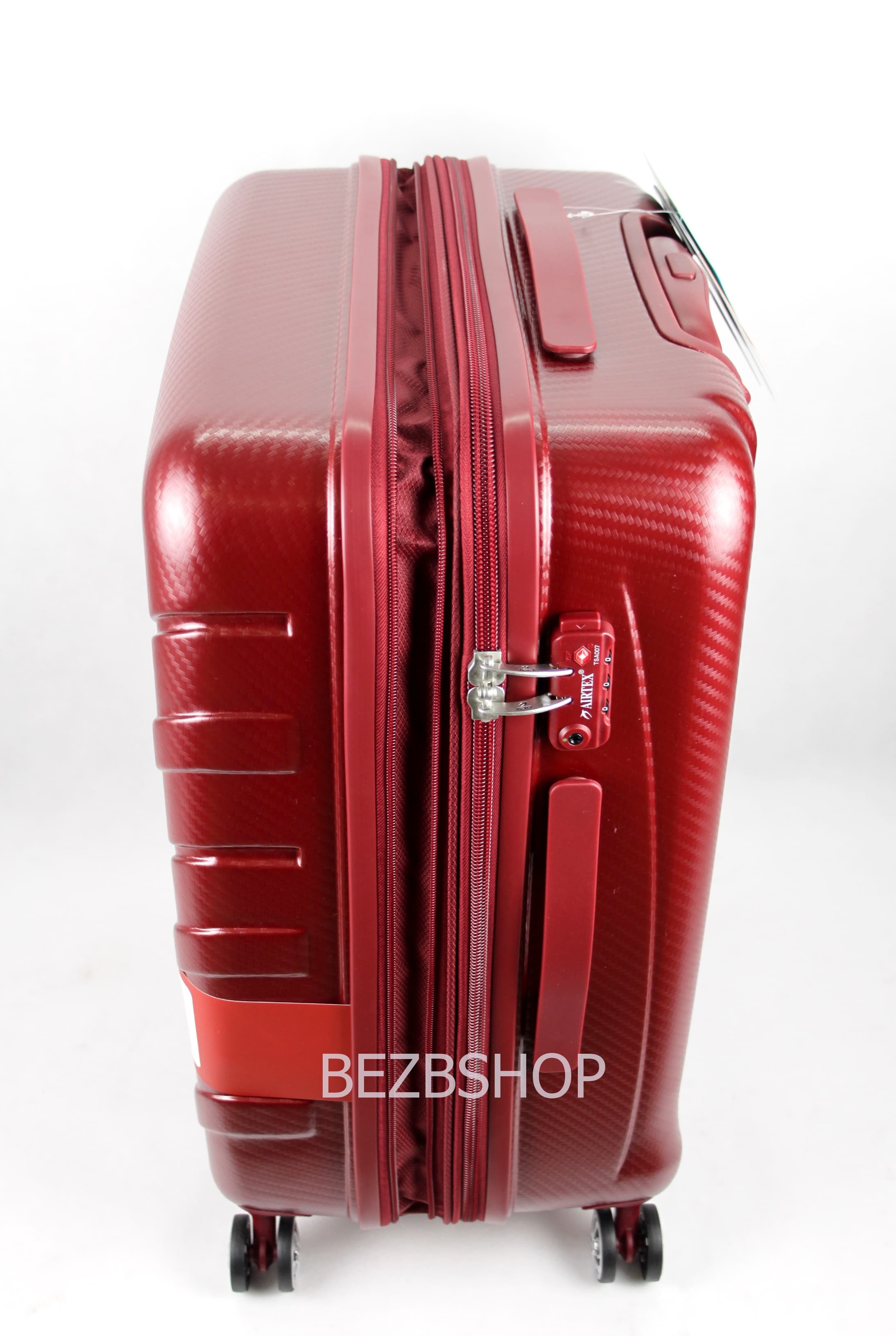 Французский ударостойкий чемодан Средний из поликарбоната на 4-ых колесах 'AIRTEX ' 7313 M RED - 6