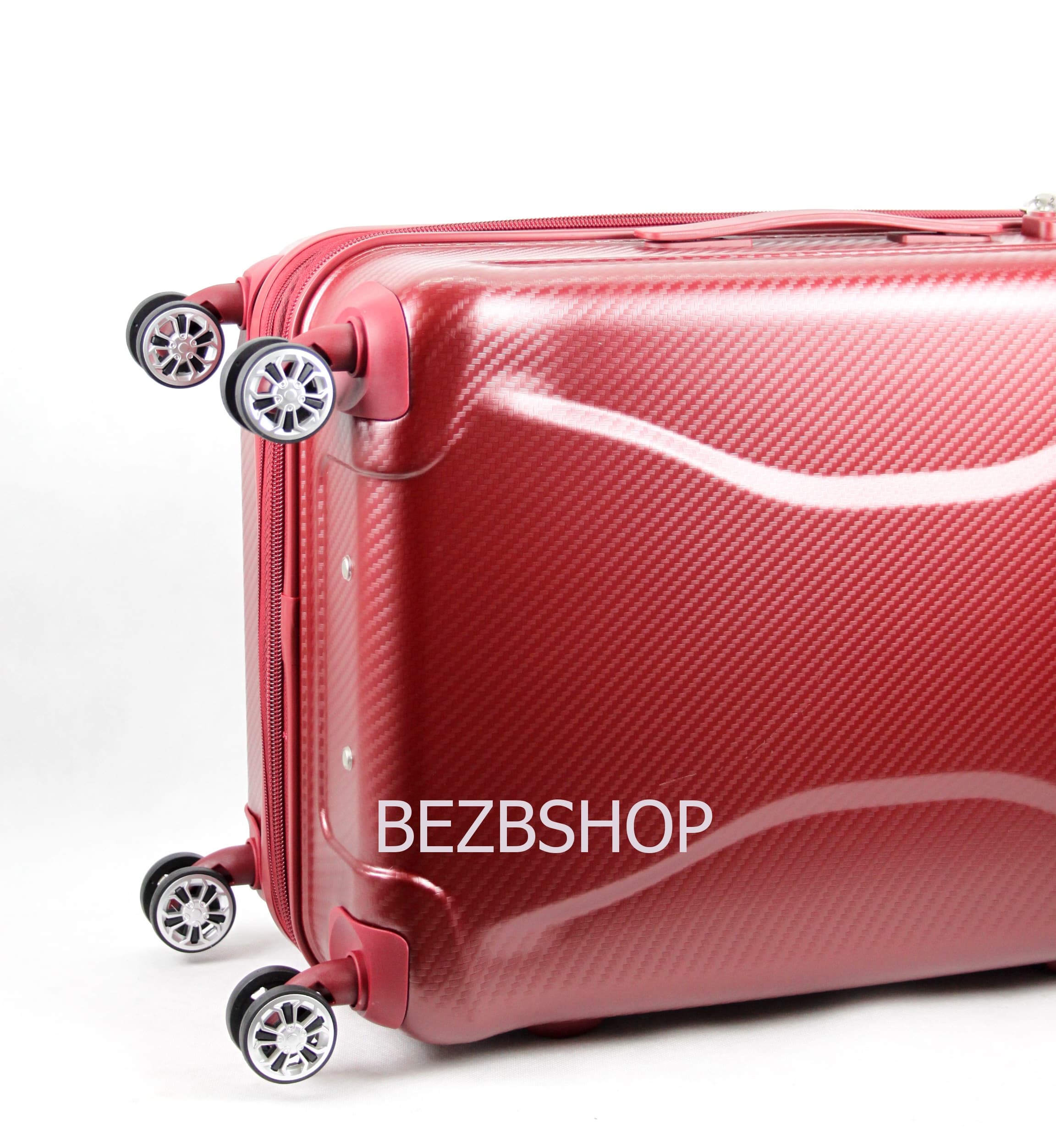 Французский ударостойкий чемодан Средний из поликарбоната на 4-ых колесах 'AIRTEX ' 7313 M RED - 2