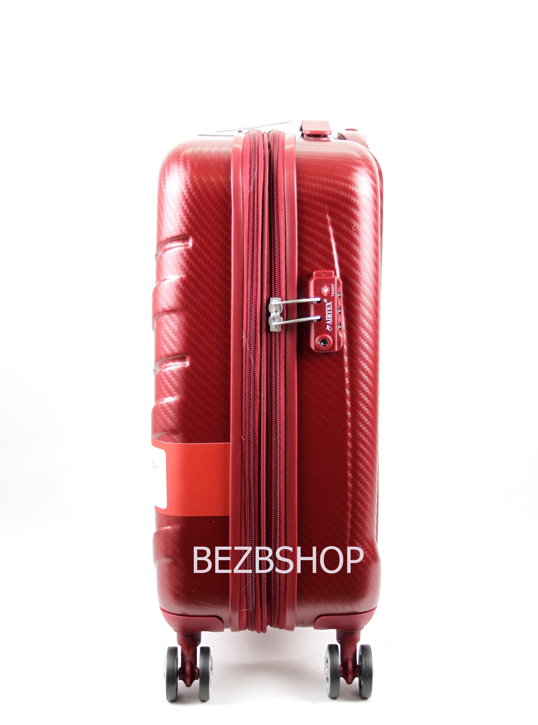 Французский ударостойкий чемодан Малый из поликарбоната на 4-ых колесах 'AIRTEX ' 7313 S RED - 5