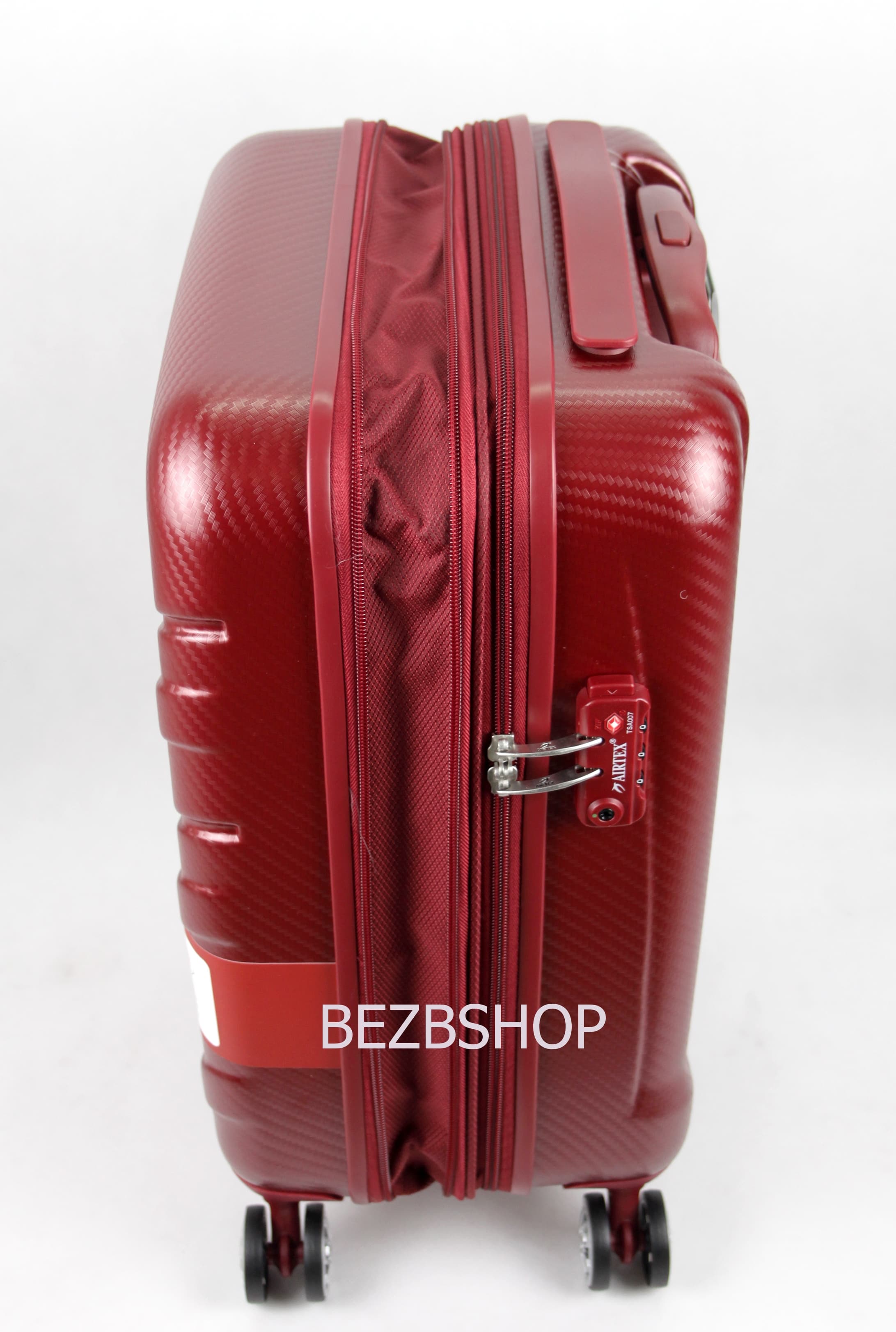 Французский ударостойкий чемодан Малый из поликарбоната на 4-ых колесах 'AIRTEX ' 7313 S RED - 4