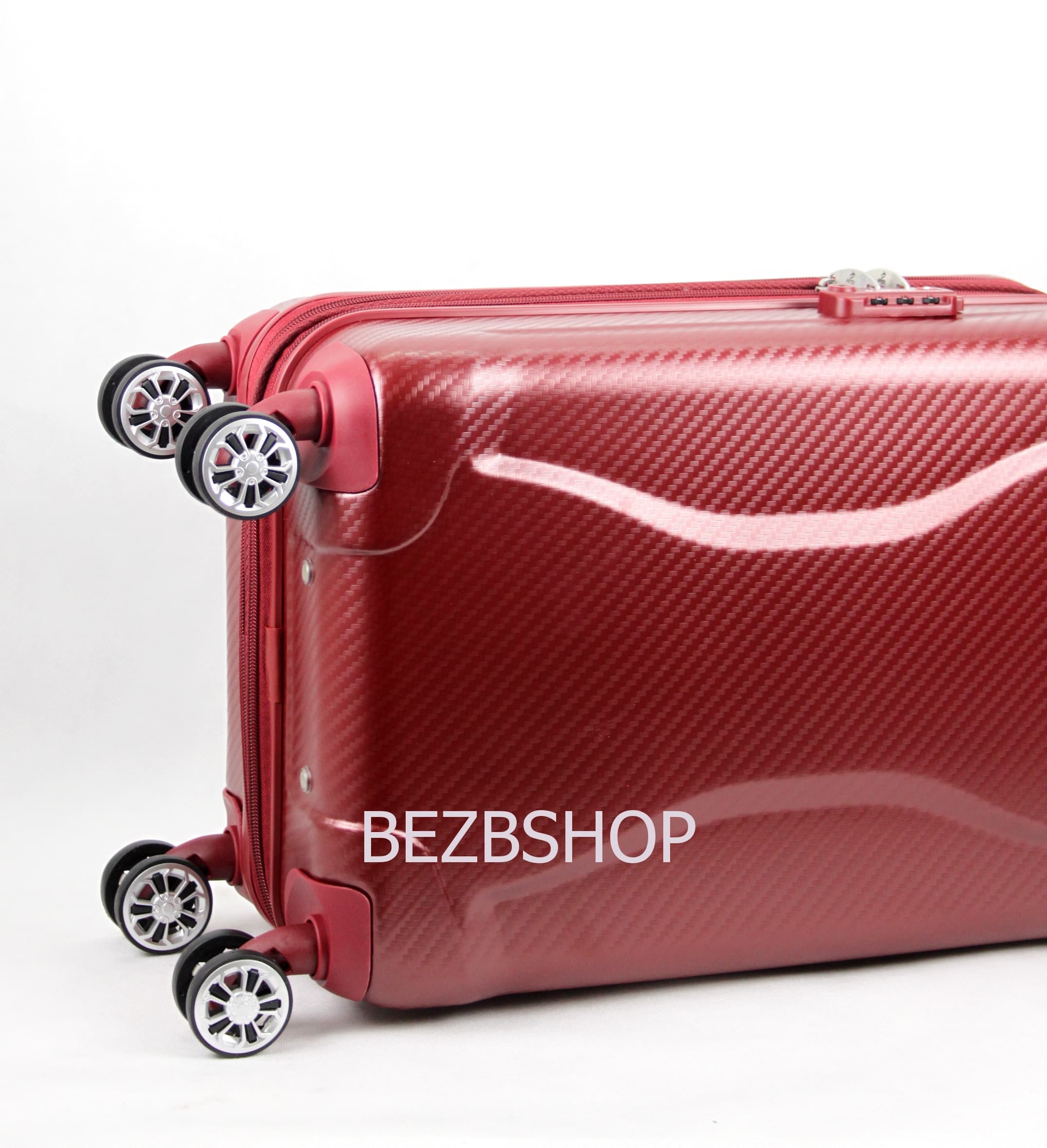 Французский ударостойкий чемодан Малый из поликарбоната на 4-ых колесах 'AIRTEX ' 7313 S RED - 2