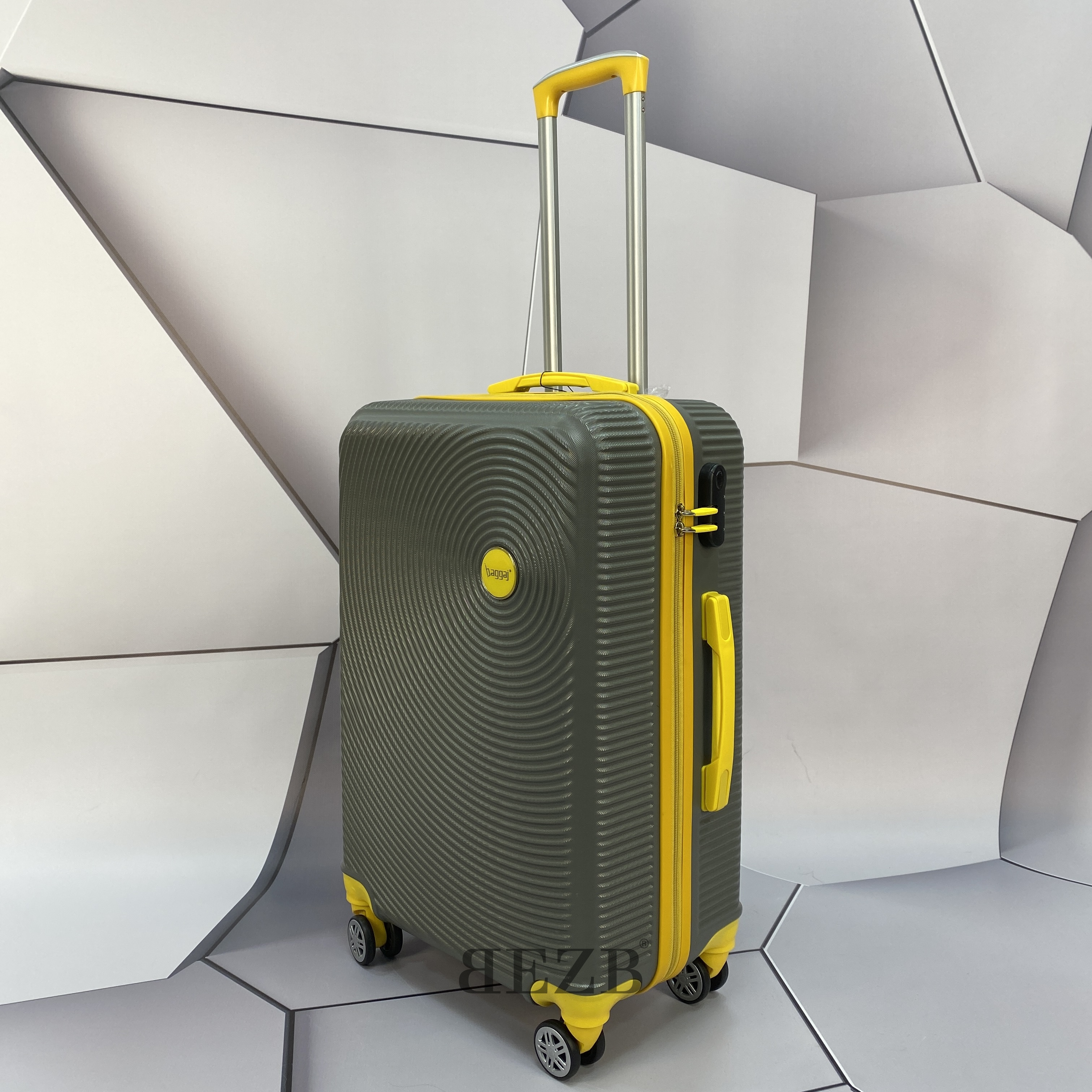 Малый чемодан для ручной клади из АБС Поликарбонат V341 S GREY/YELLOW - 7