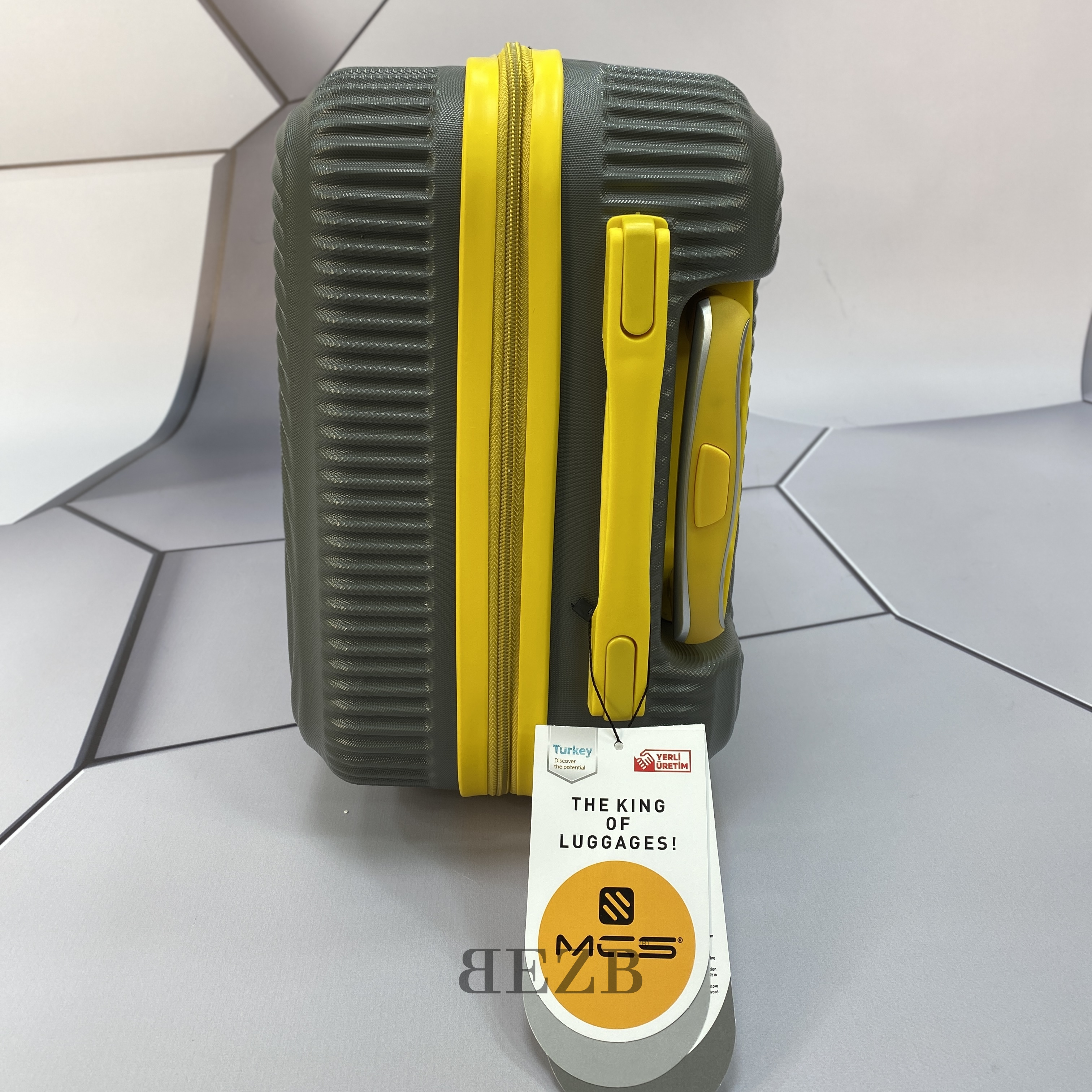 Малый чемодан для ручной клади из АБС Поликарбонат V341 S GREY/YELLOW - 4