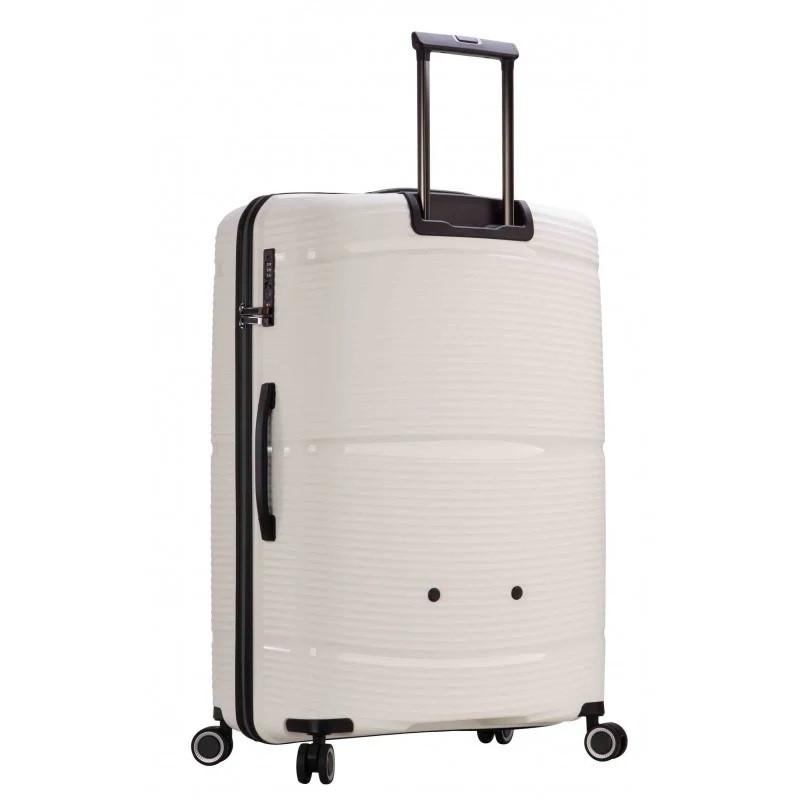 Дорожный большой полипропиленовый чемодан snowball 94103 на 4 двойных колесах - 6