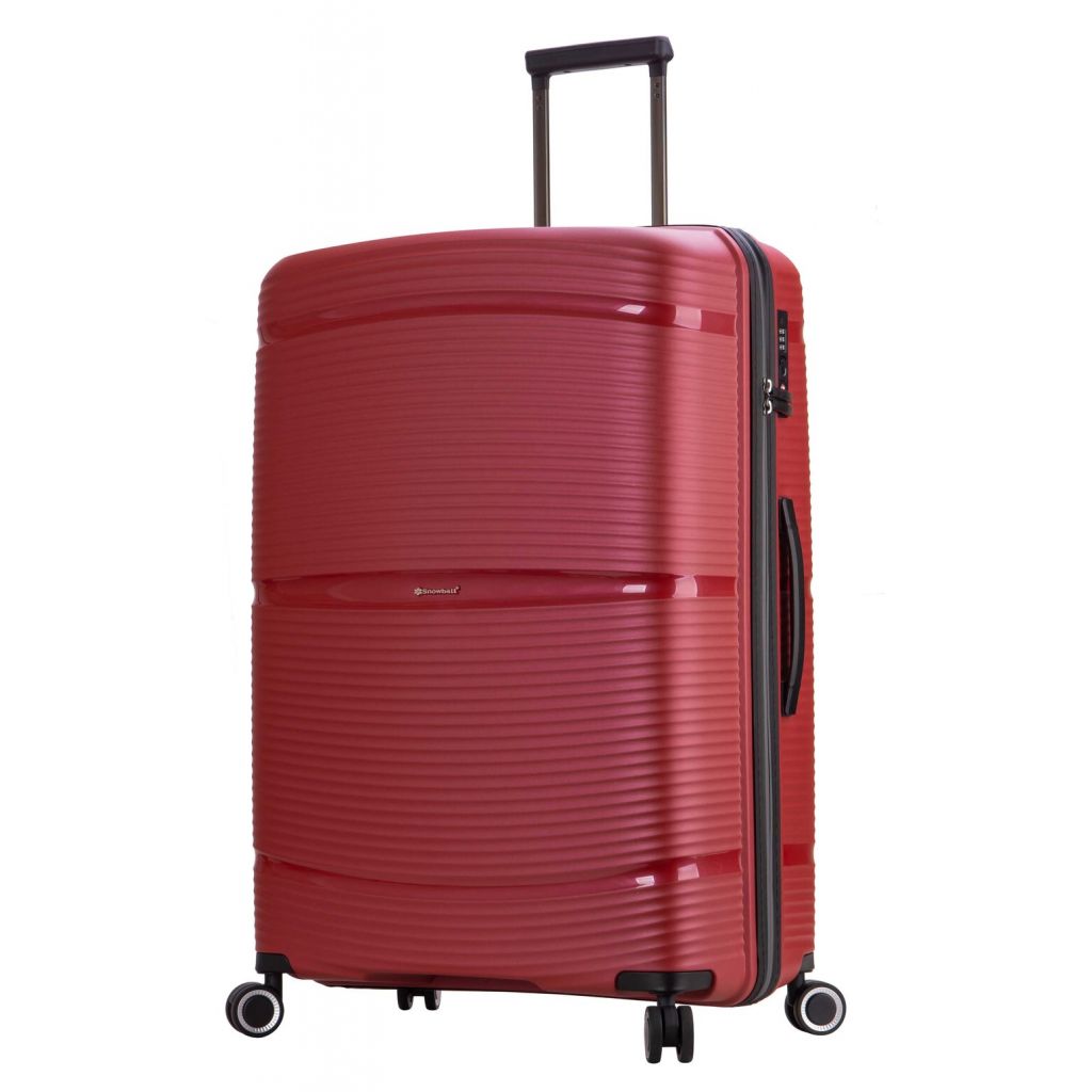 Дорожный большой полипропиленовый чемодан snowball 94103 на 4 двойных колесах - 1
