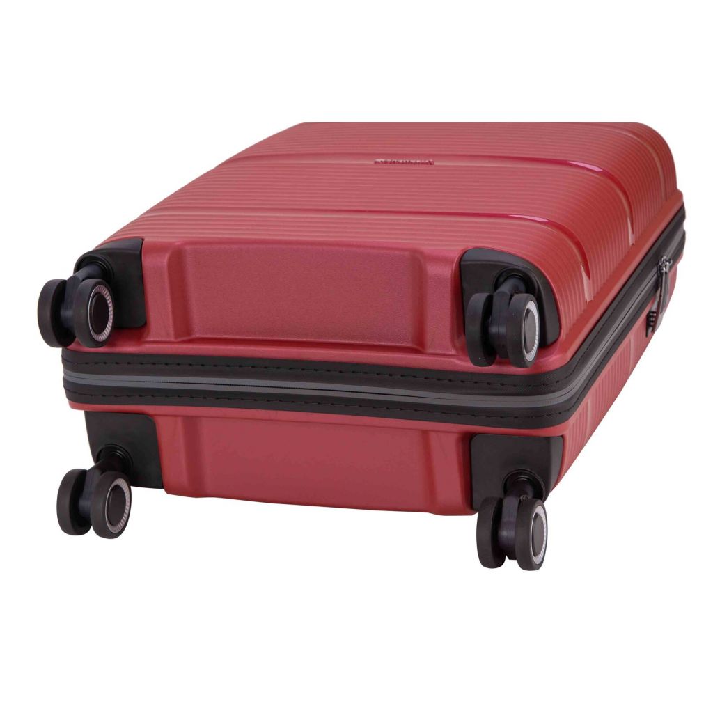 Дорожный большой полипропиленовый чемодан snowball 94103 на 4 двойных колесах - 4