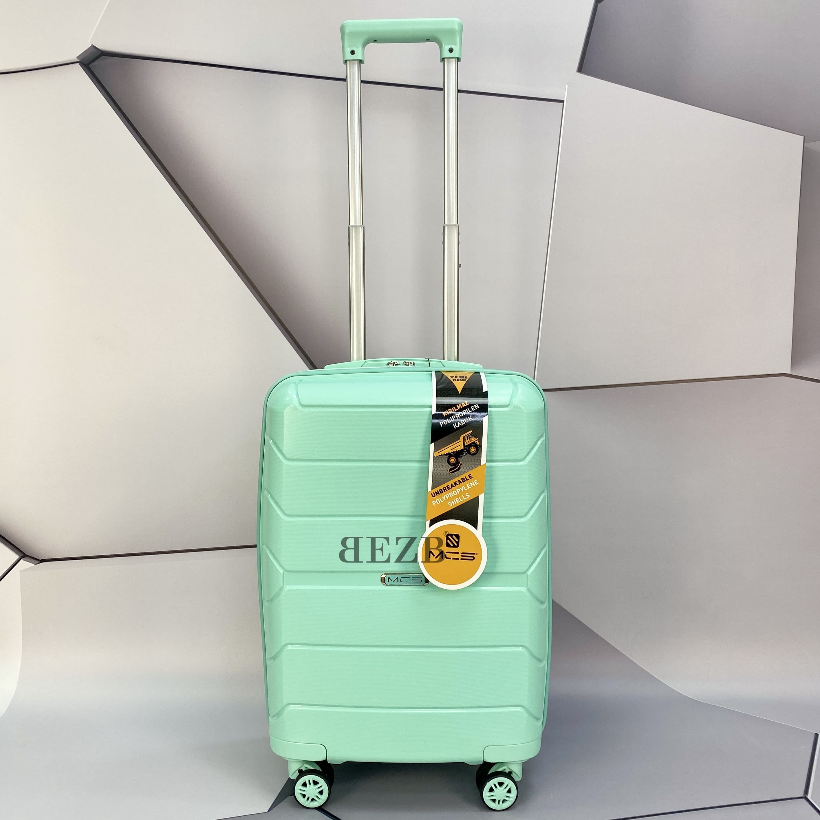 Маленький чемодан для ручьной клади из полипропилена MCS V366 S MINT GREEN! Для 8-10 кг! - 1