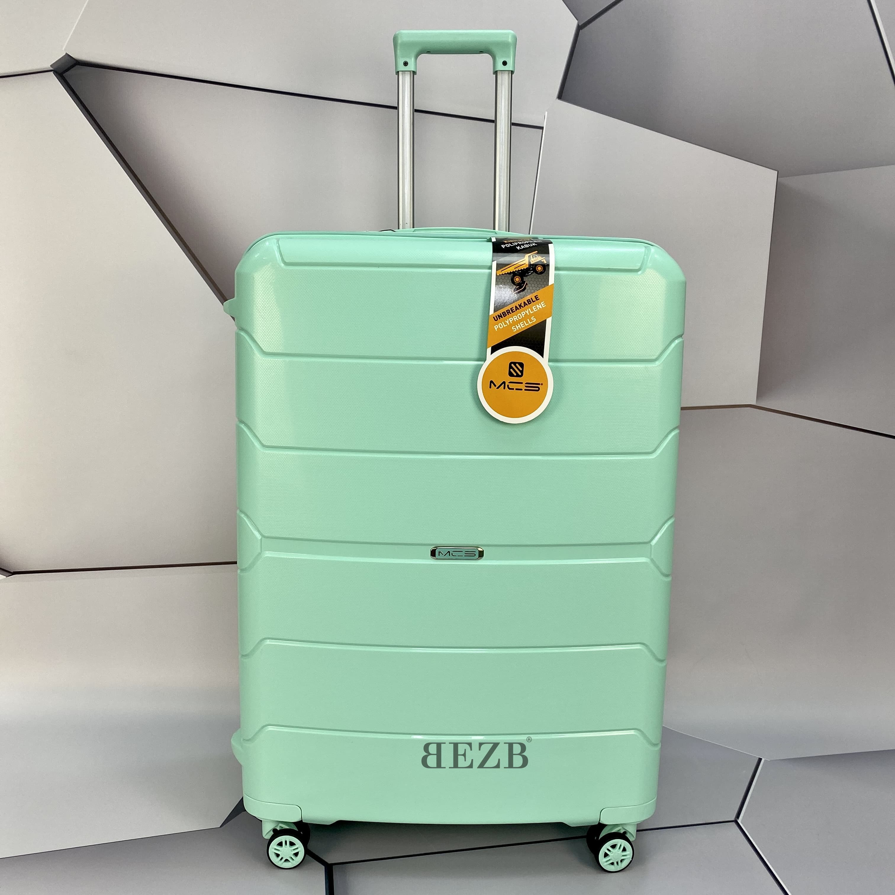 Большой чемодан из полипропилена MCS V366 L MINT GREEN! Для 23 кг! - 1