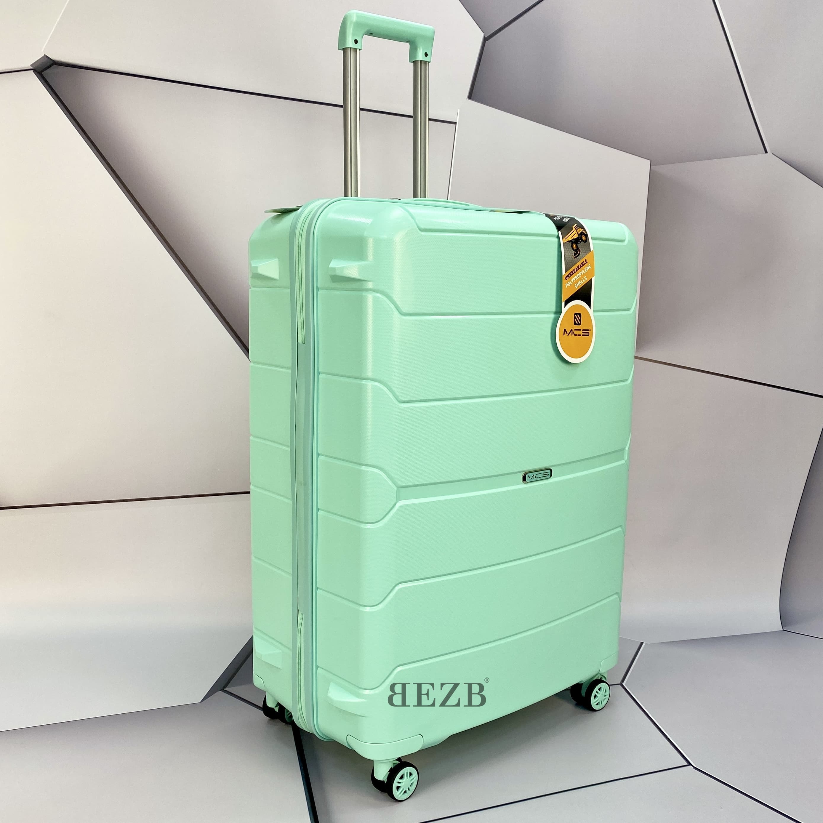 Большой чемодан из полипропилена MCS V366 L MINT GREEN! Для 23 кг! - 5