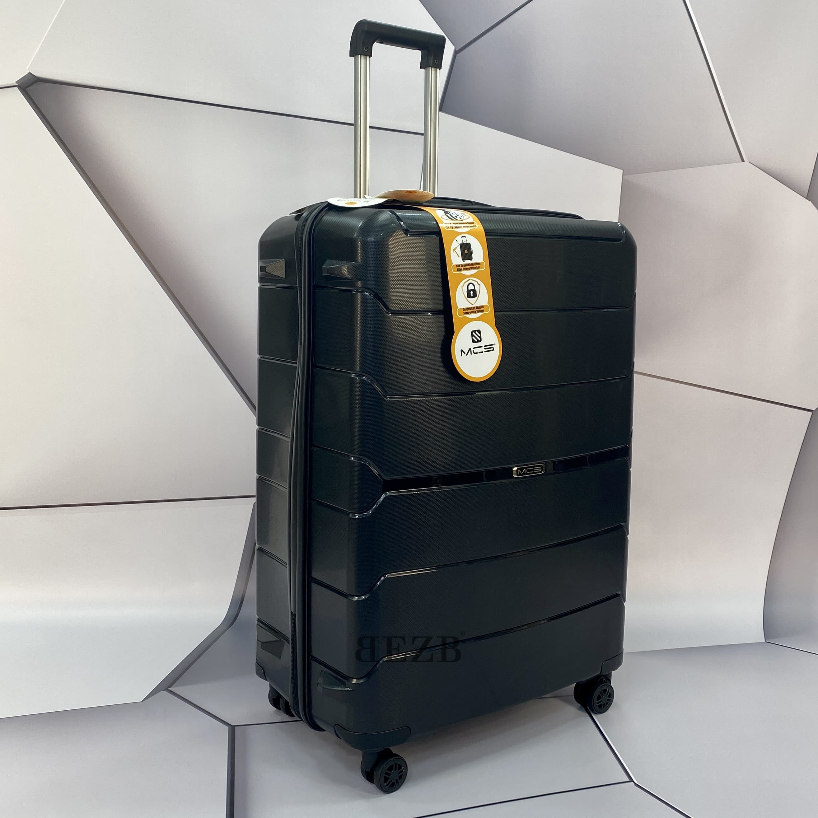 Большой чемодан из полипропилена MCS V366 L BLACK! Для 23 кг! - 5