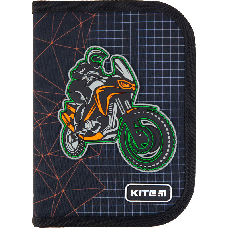 Пенал с наполнением Kite Education Motocross K21-622H-2, 1 отделение, 2 отворота - 1
