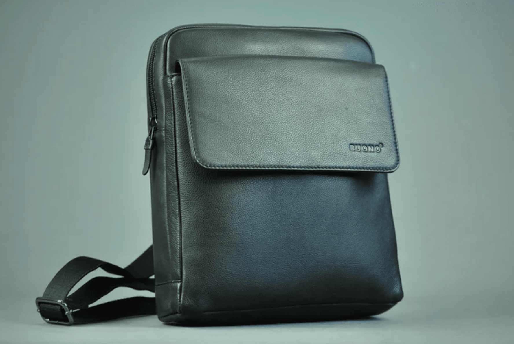 Мужская кожаная сумка BUONO J010-3069 BLACK - 1