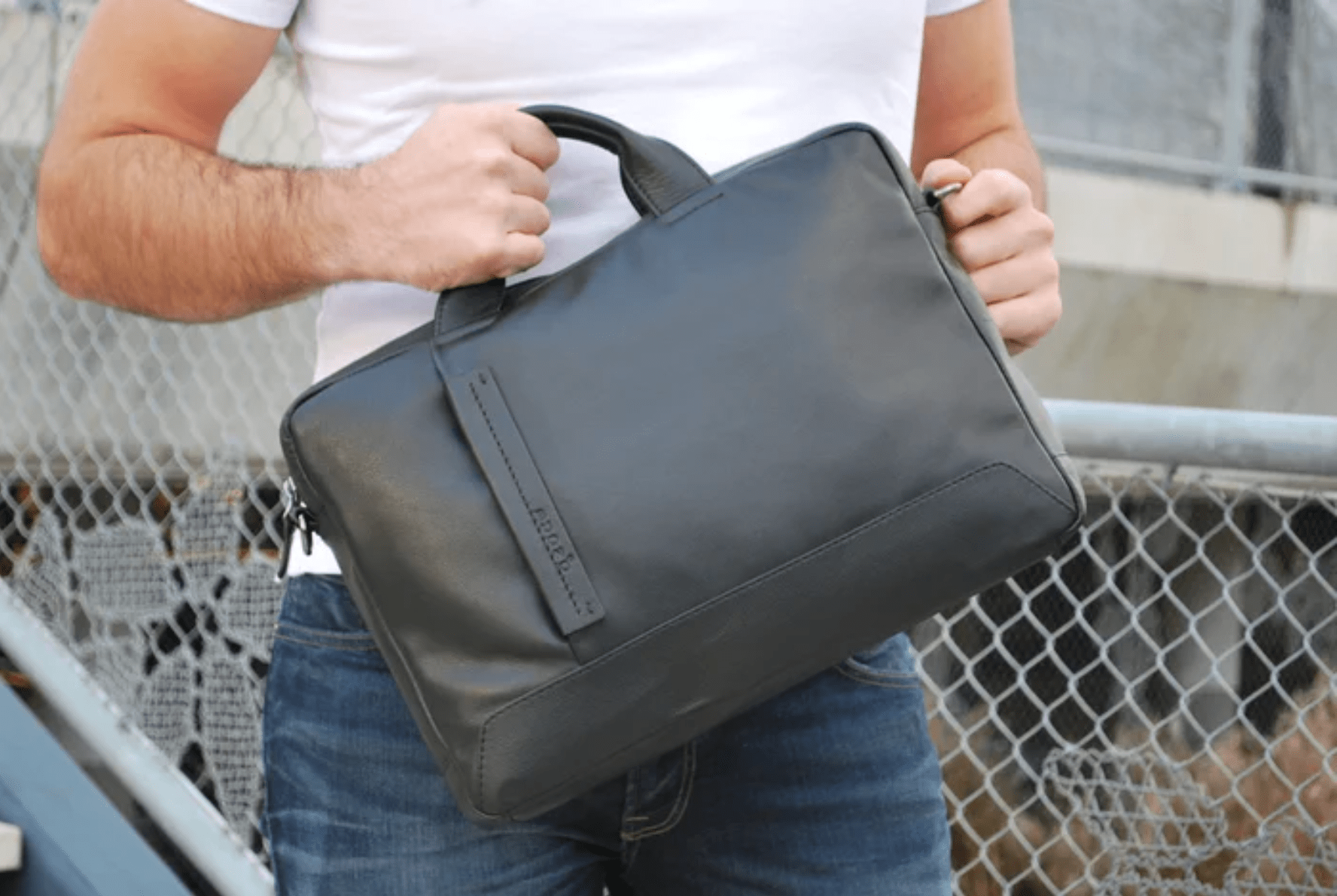 Деловая кожаная мужская сумка BUONO J010-3070 BLACK - 7