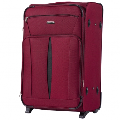 Комплект чемоданов из Ткани на 2 колесиках WINGS 1601-2 SET RED - 6