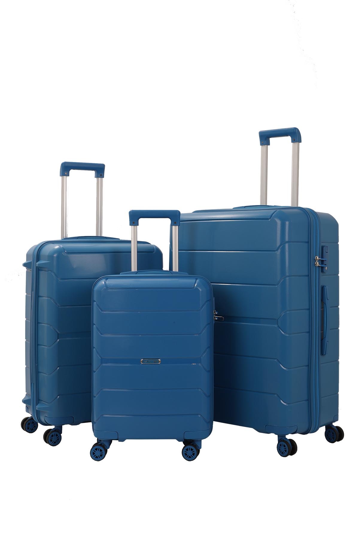 Комплект чемоданов из ПОЛИПРОПИЛЕНА! Ударостойкиe ! SET MCS V366 DARK BLUE - 1