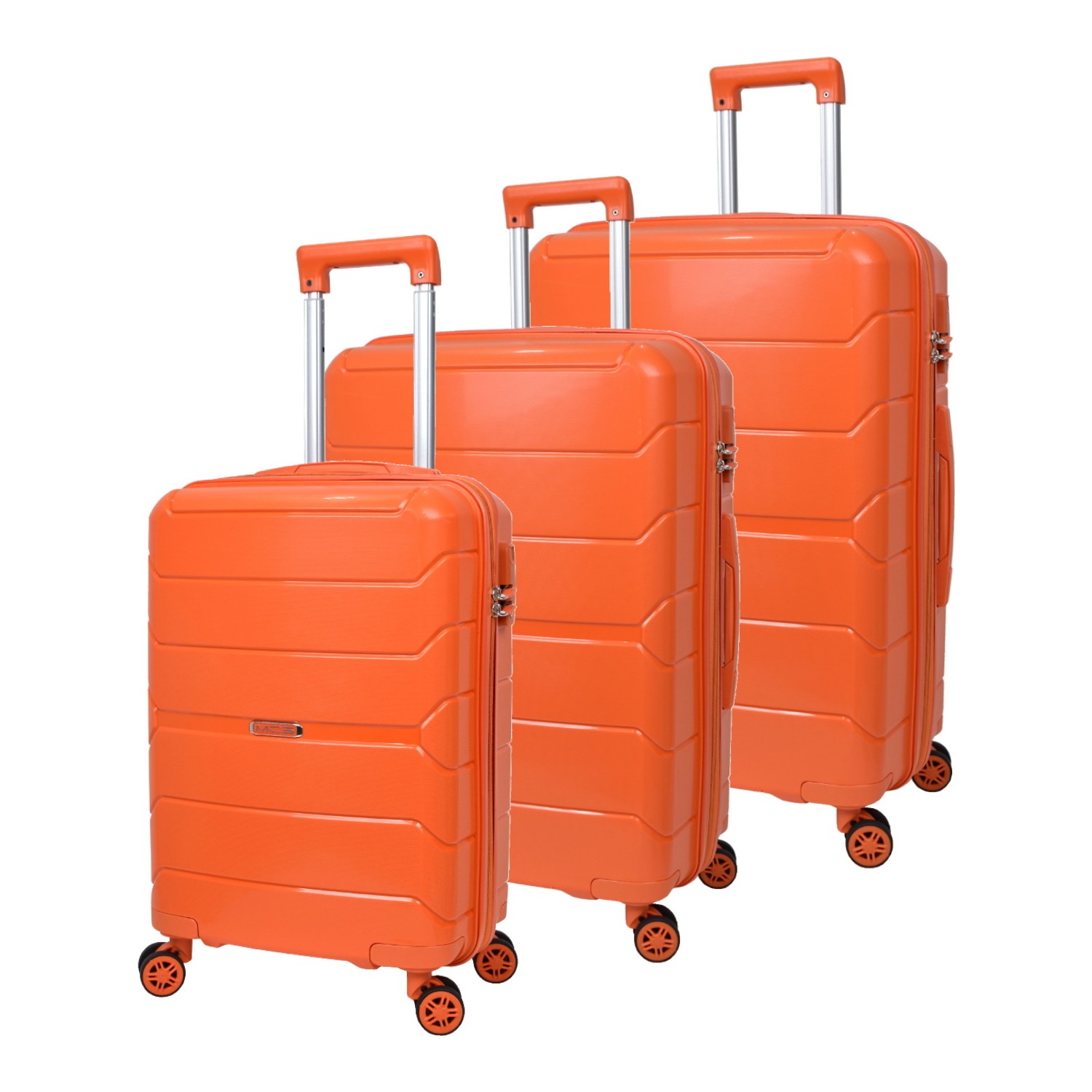 Комплект чемоданов из ПОЛИПРОПИЛЕНА! Ударостойкиe ! SET MCS V366 ORANGE - 1