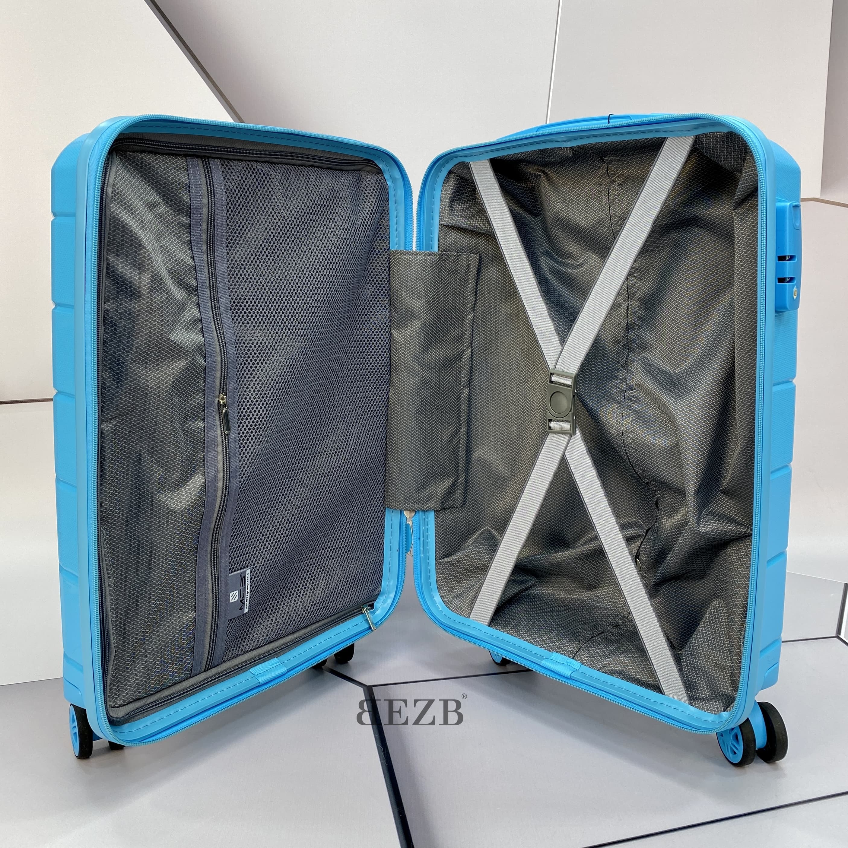 Комплект чемоданов из ПОЛИПРОПИЛЕНА! Ударостойкиe ! SET MCS V366 L. BLUE - 3