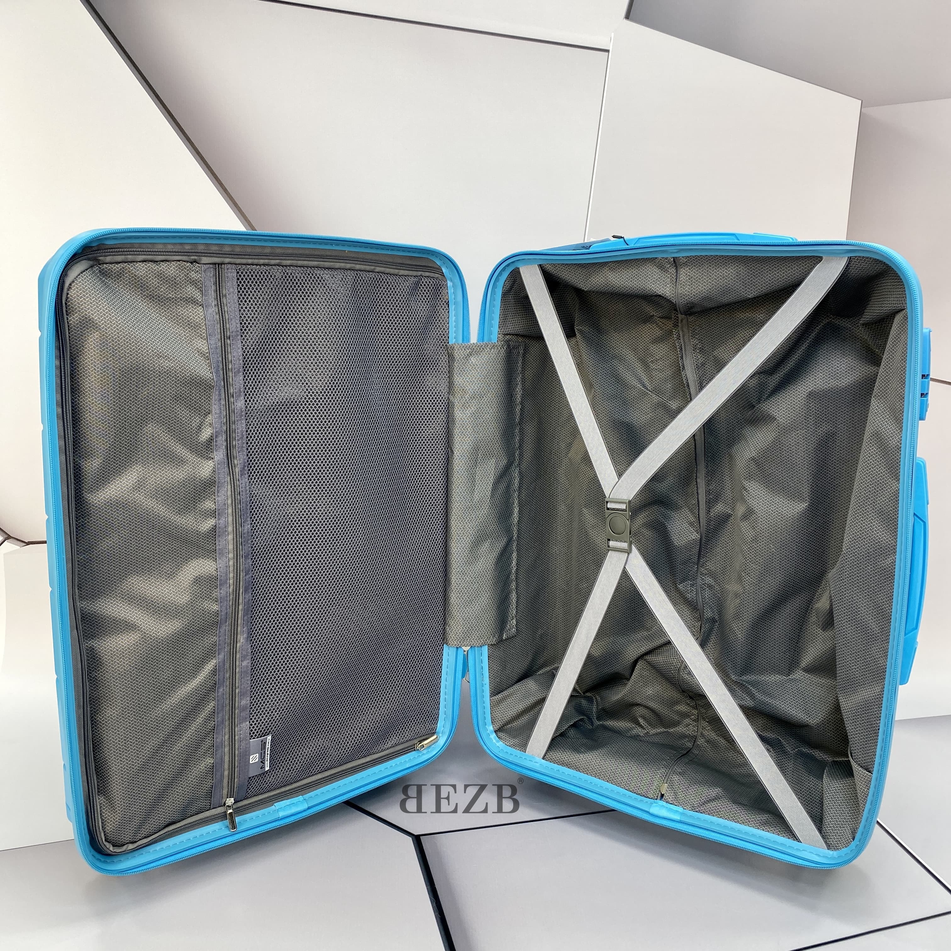 Большой чемодан из полипропилена MCS V366 L L. BLUE! Для 23 кг! - 3