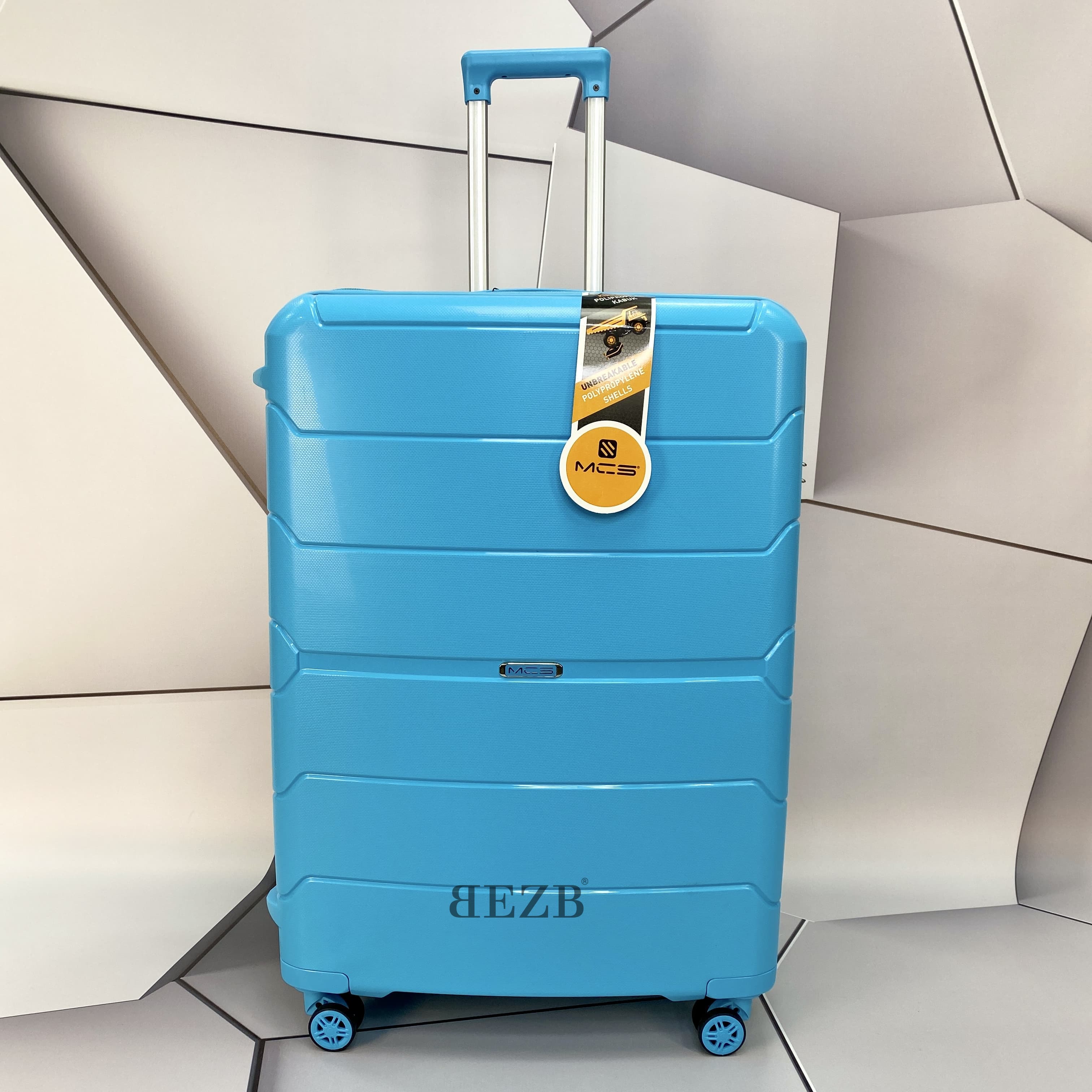 Средний чемодан из полипропилена MCS V366 M L. BLUE! Для 18 кг! - 1