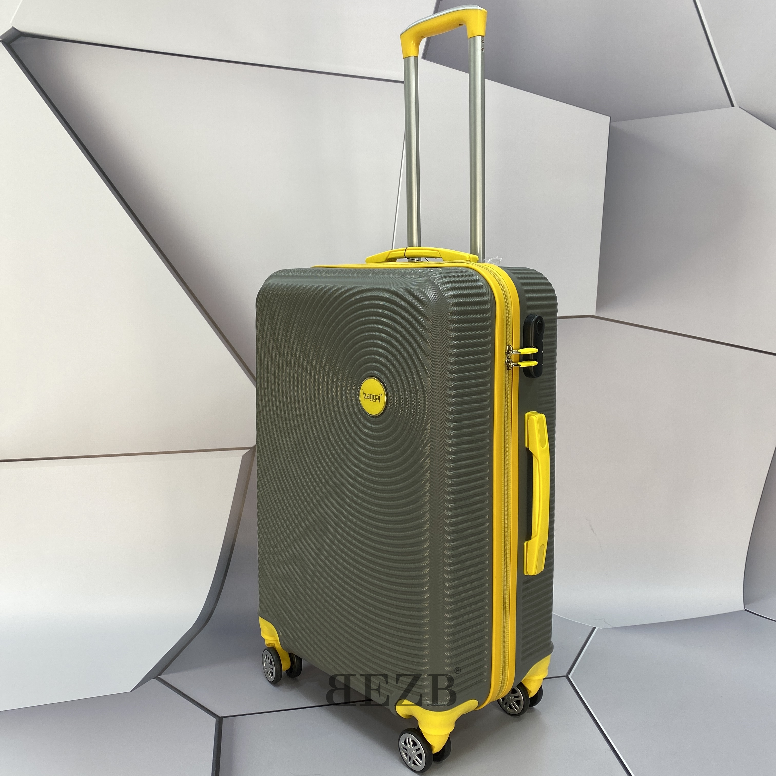 Средний чемодан из АБС Поликарбонат MCS V341 M GREY/YELLOW - 8