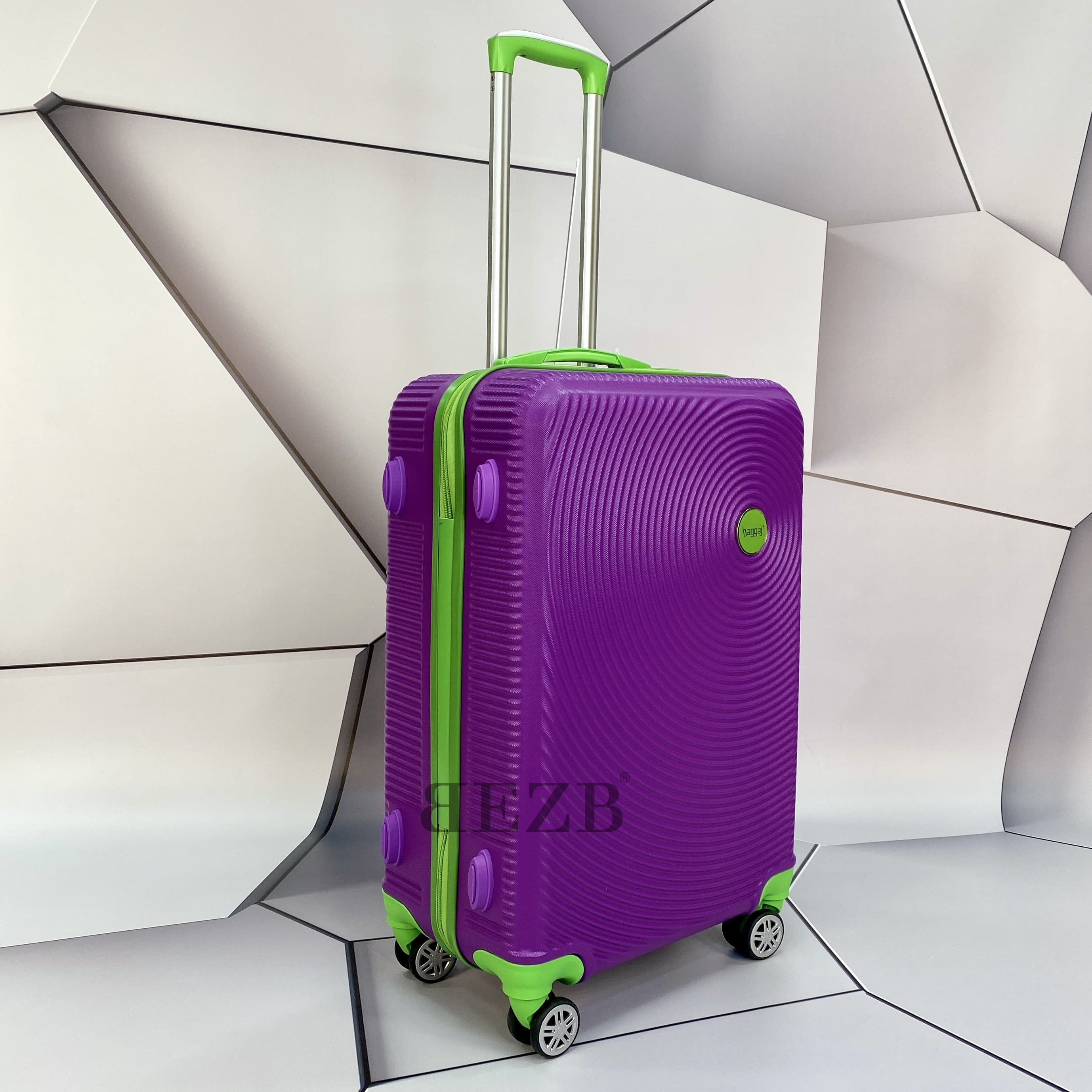 Средний чемодан из АБС Поликарбонат MCS V341 M PURPLE/GREEN - 8