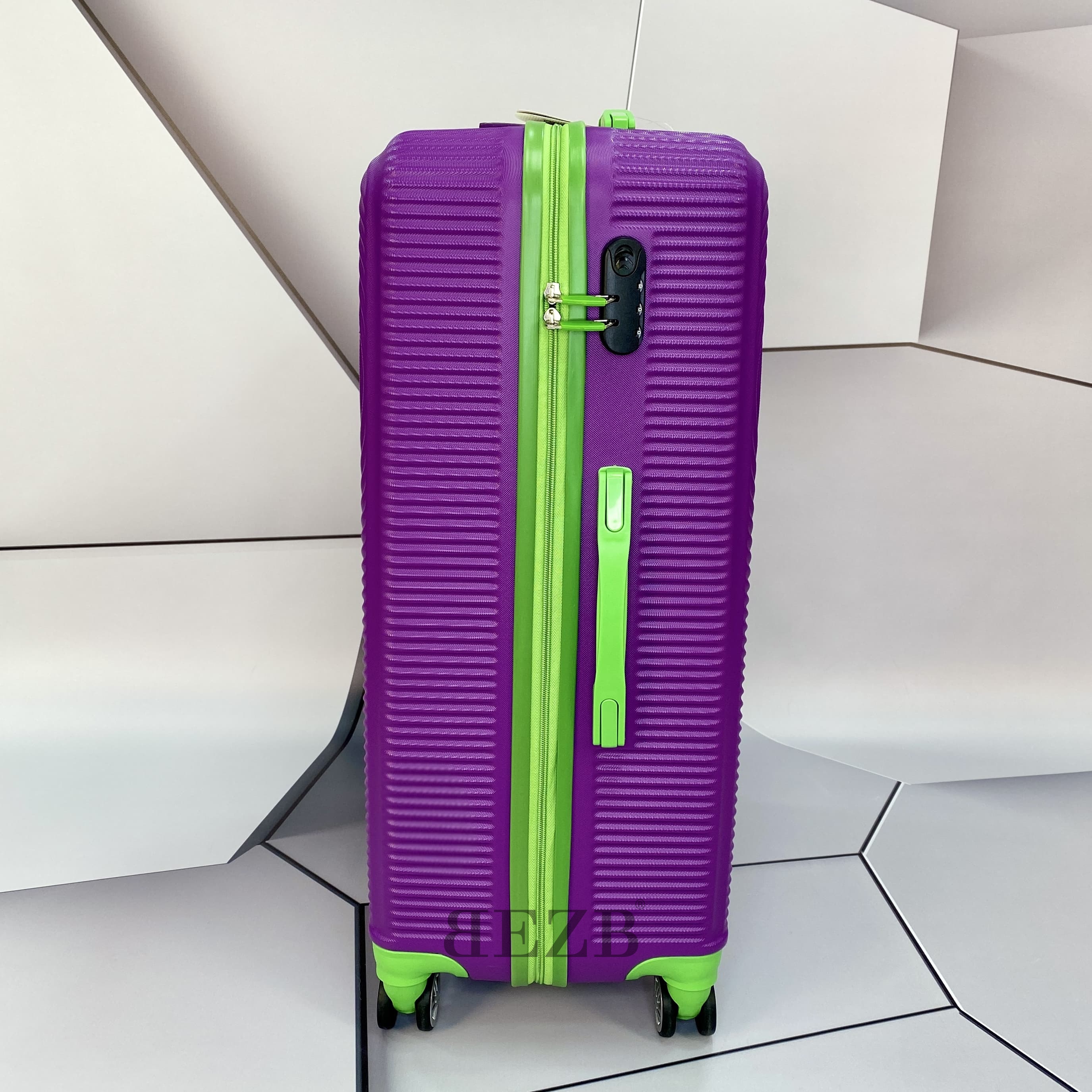 Большой чемодан из АБС Поликарбонат MCS V341 L PURPLE/GREEN - 5