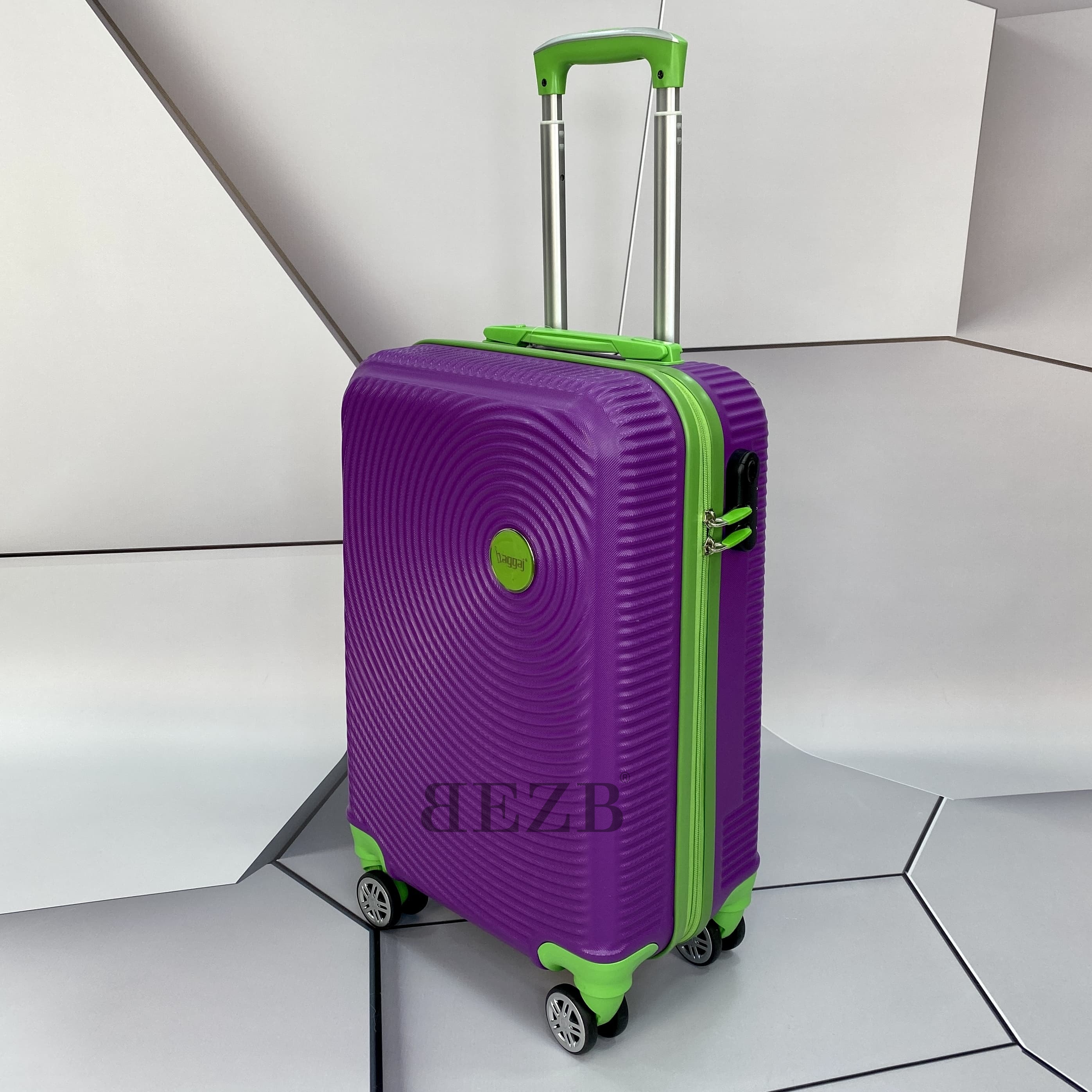 Малый чемодан для ручной клади из АБС Поликарбонат V341 S PURPLE/GREEN - 7